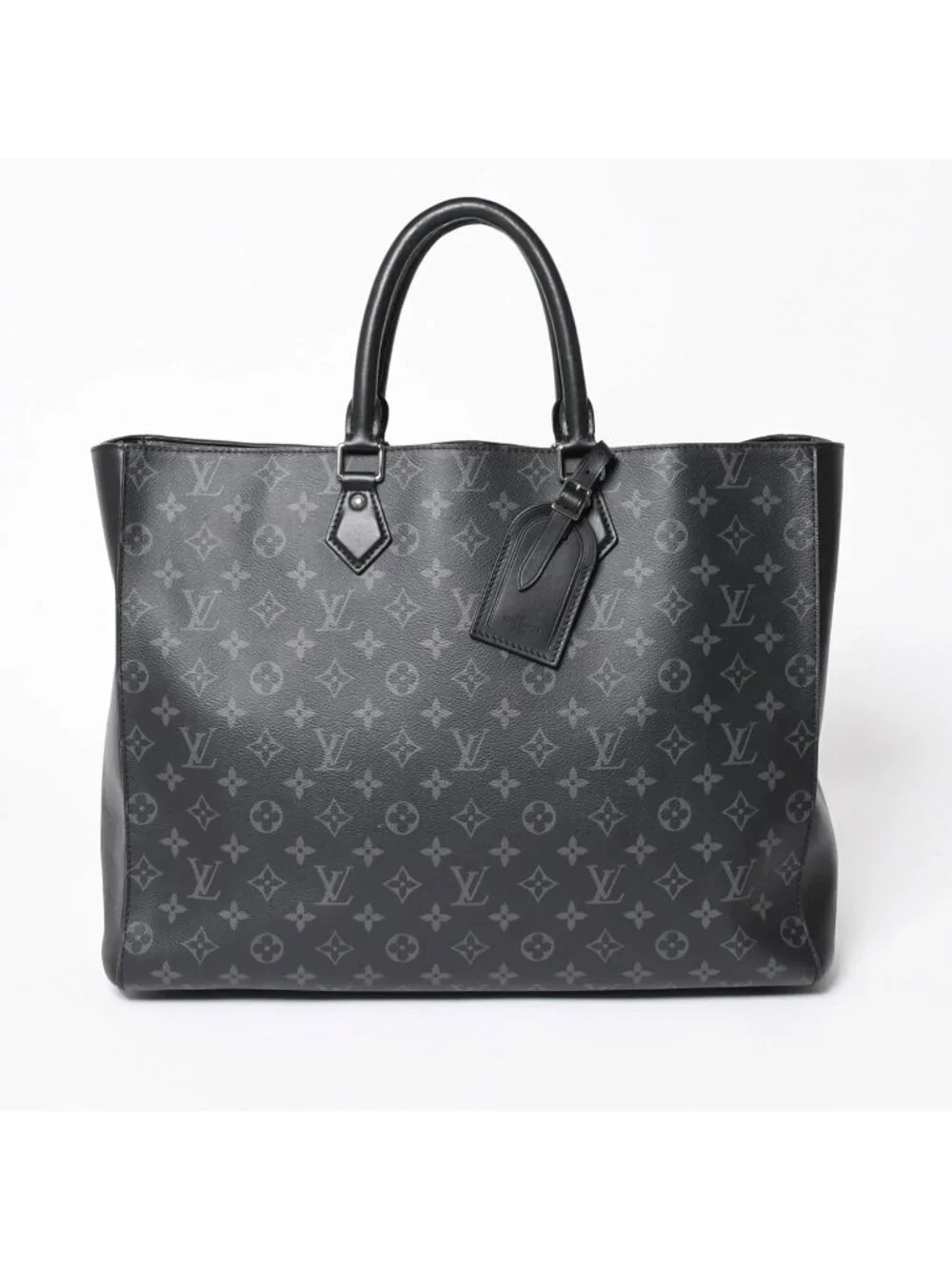Louis Vuitton Grand Sac Tote Bag Monogram Eclipse Black Silver